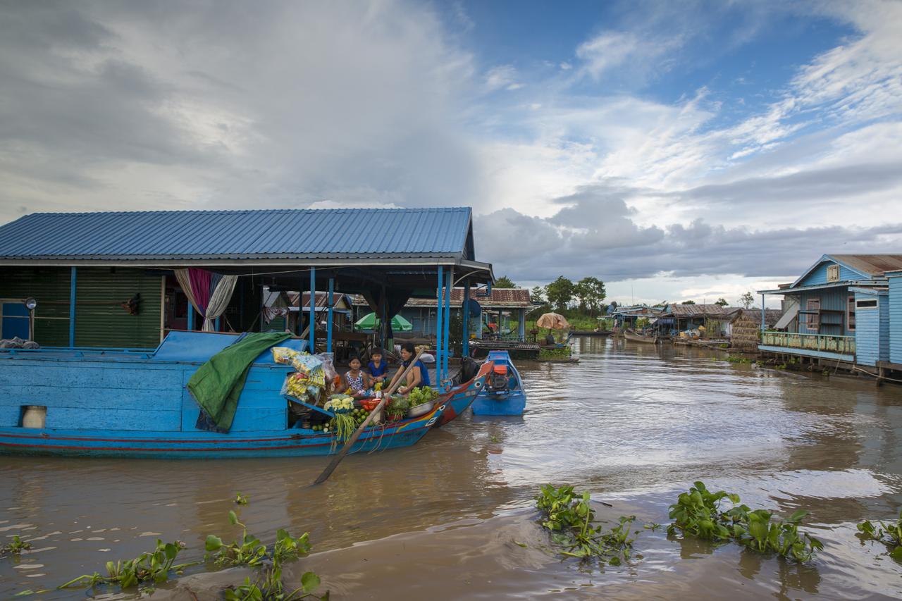 Cambodia Kampong Chhang Mekong River Floating Village