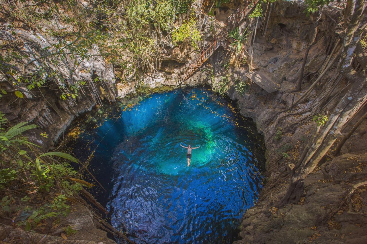 Mexico Merida Cenote Visit Traveller Swimming